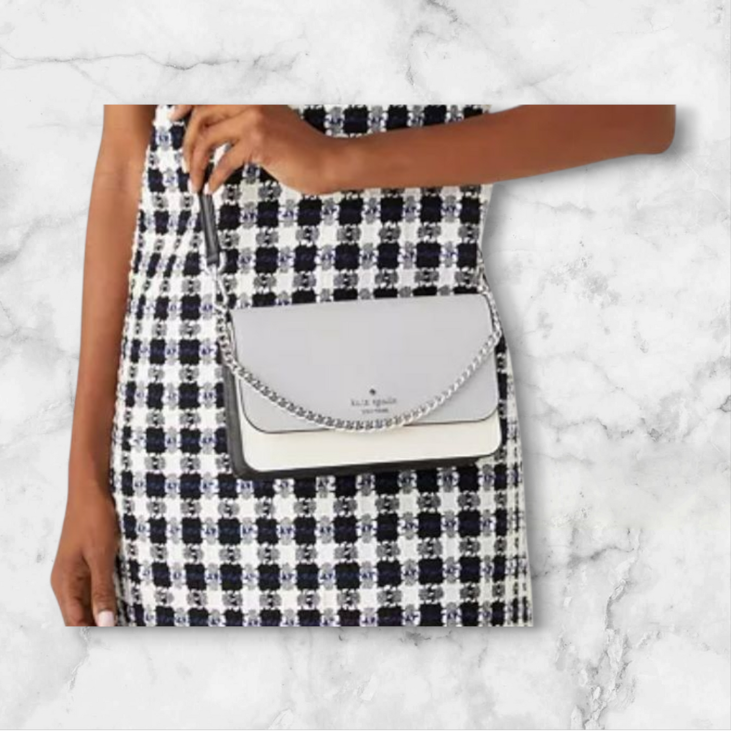 Kate Spade Madison Willow Mini Flap Crossbody Platinum Gray