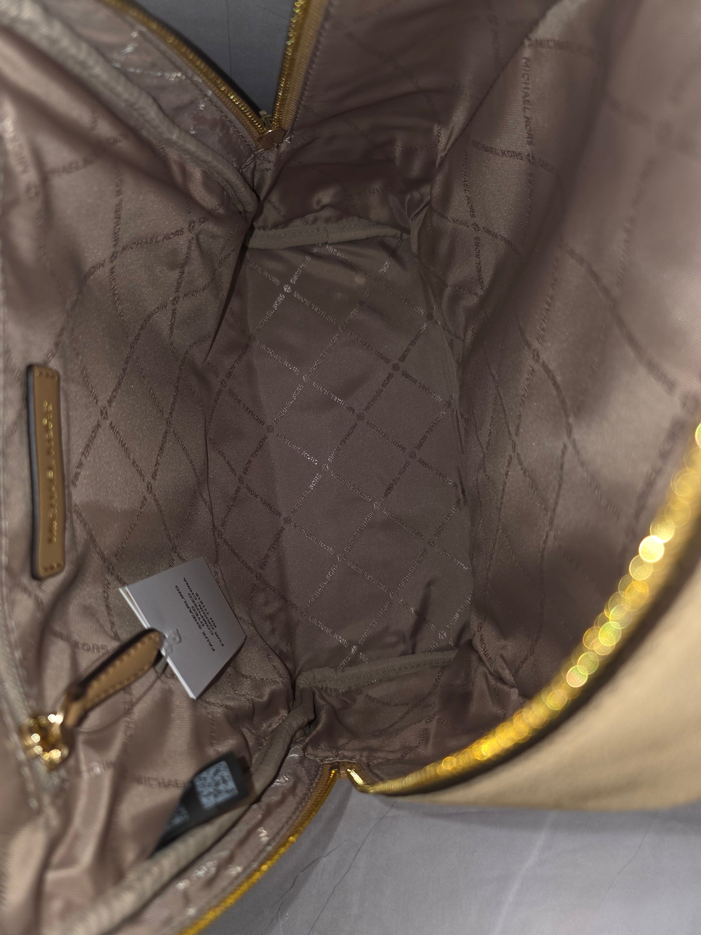 Michael Kors Tan and Cream Backpack