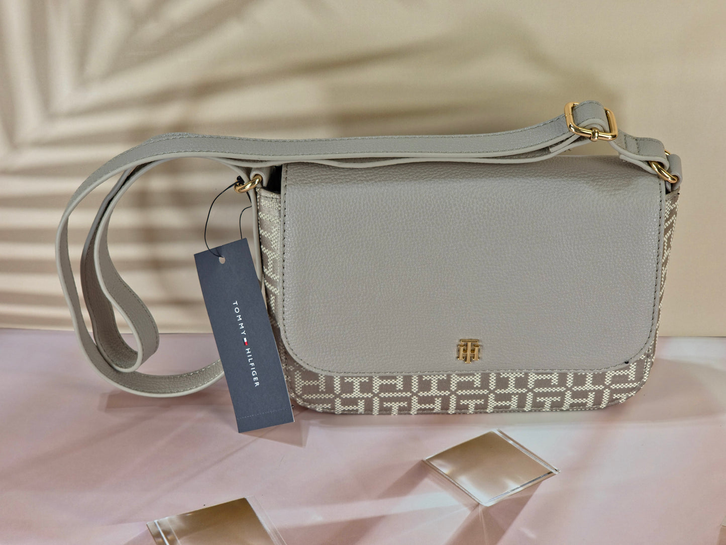 Tommy Hilfiger Gray & Khaki Crossbody Bag