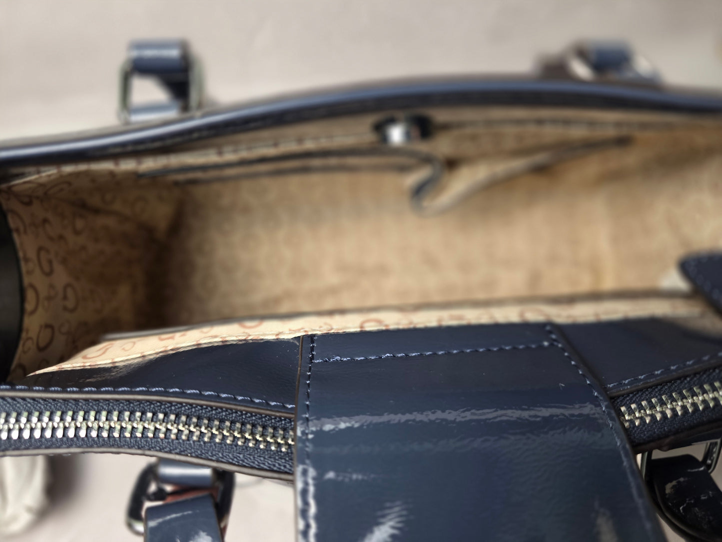 Guess Navy Embossed Women's Handbag