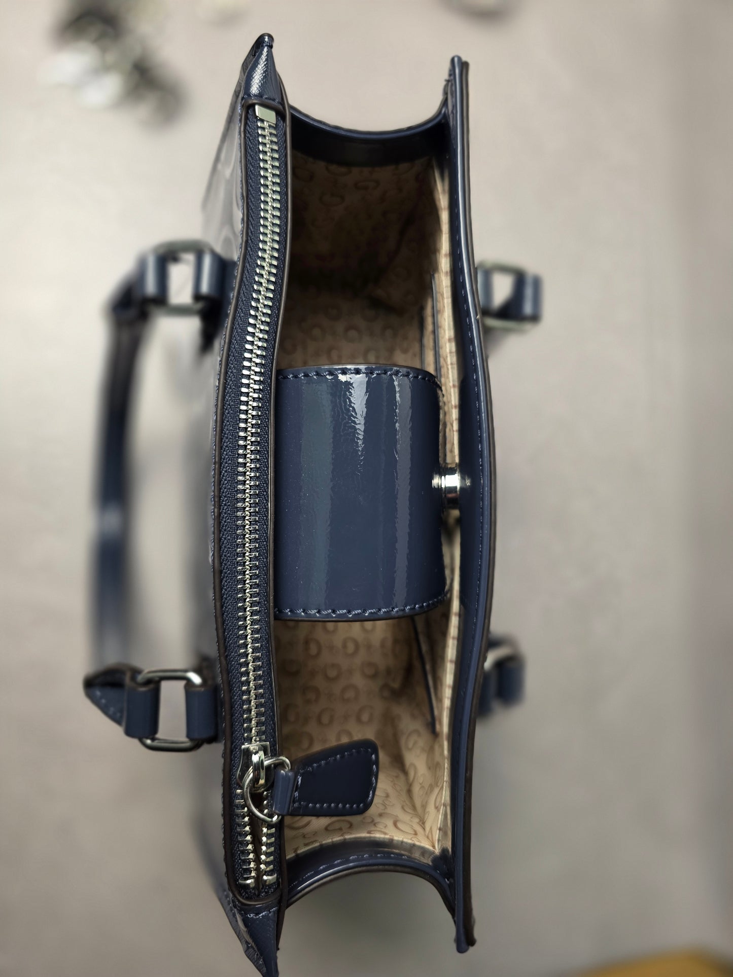 Guess Navy Embossed Women's Handbag