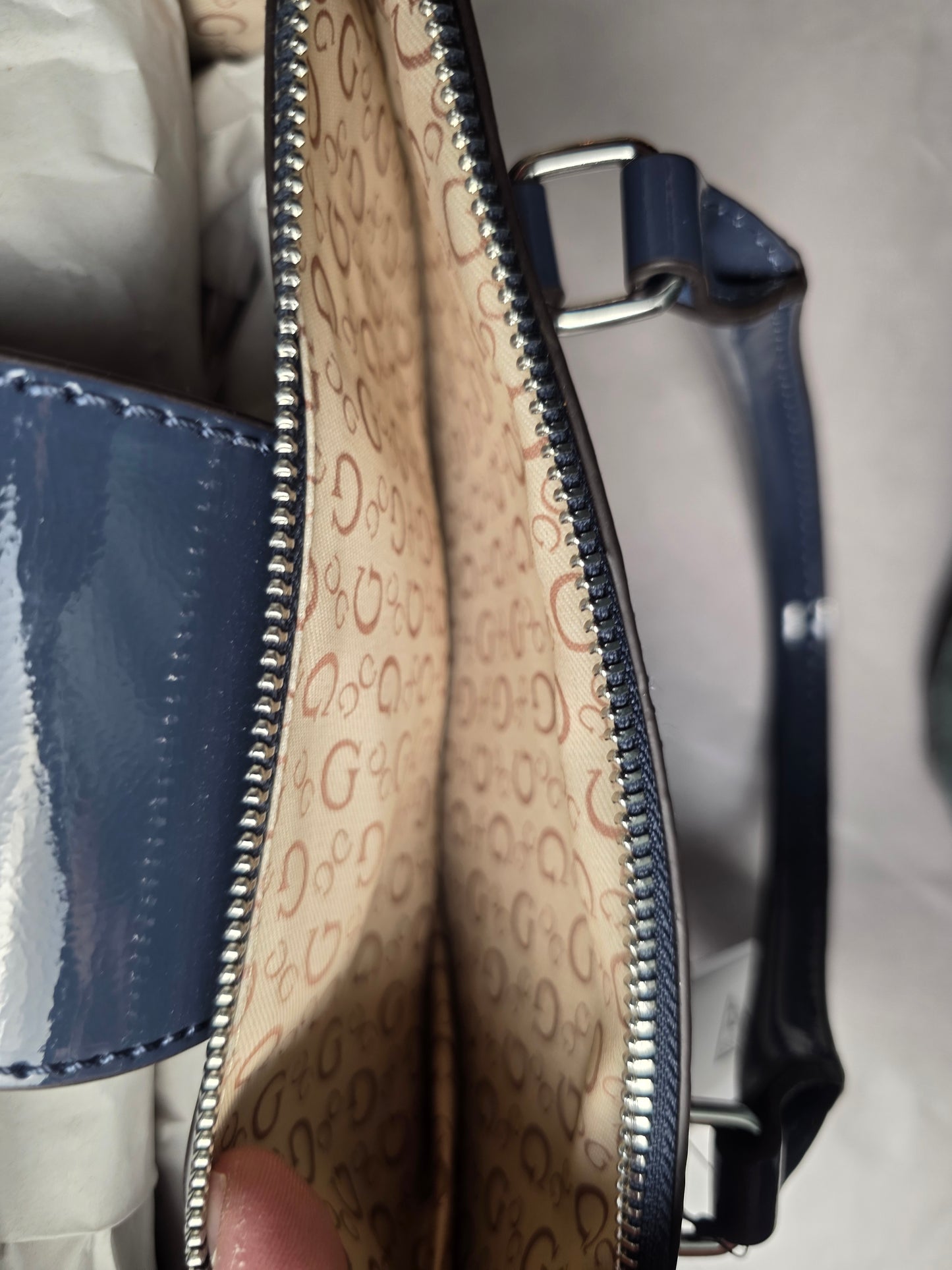 Guess Navy Embossed Women's Handbag