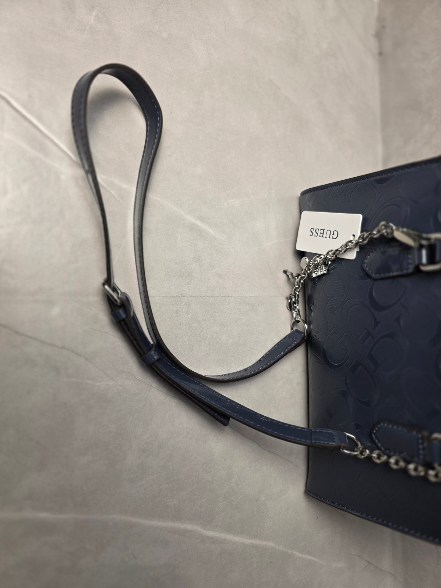 Guess Navy Embossed Women's Handbag