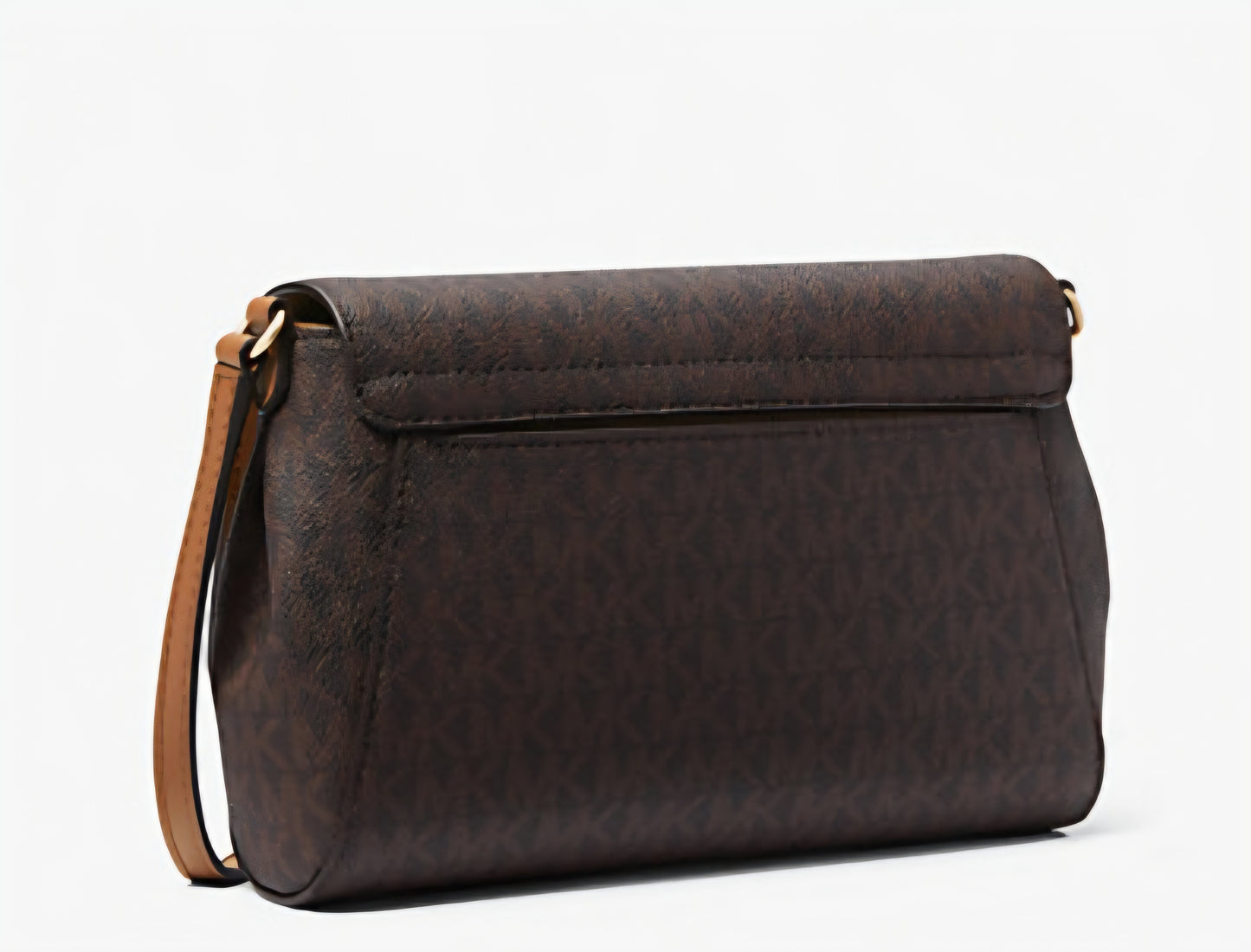 Michael Kors Brown Monogram Crossbody Bag with Gold-Tone Accents