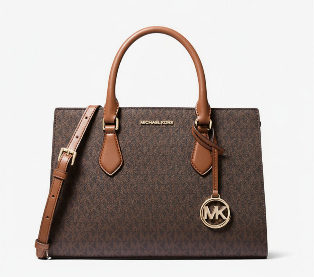 Michael Kors Sheila Medium Logo SatchelBrown Signature Tote Bag