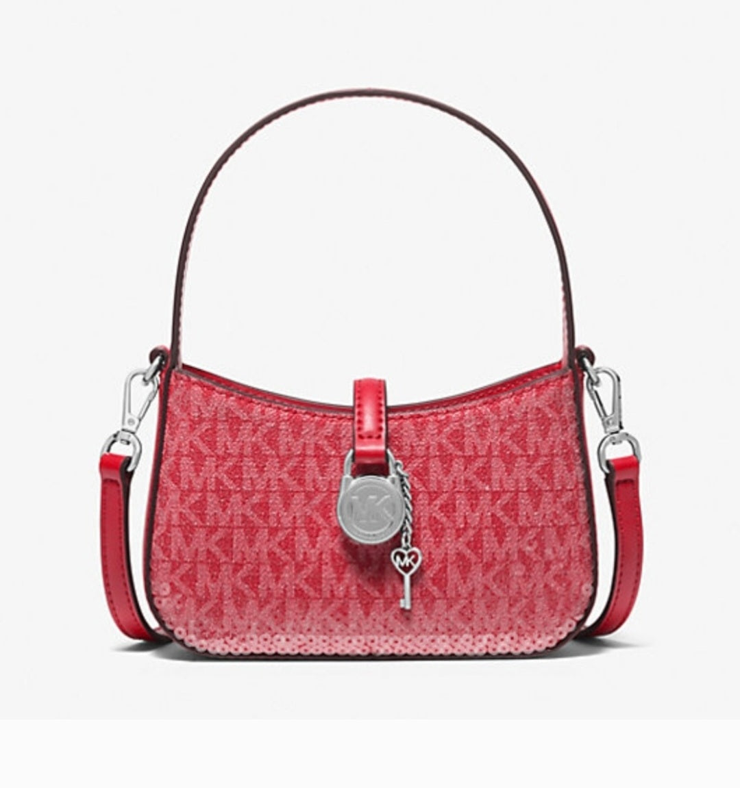 Lyra Extra-Small Signature Logo Crossbody Bag Michael Kors Red Women's Bag