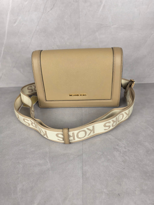 Michael Kors Tan Crossbody Bag with Logo Strap