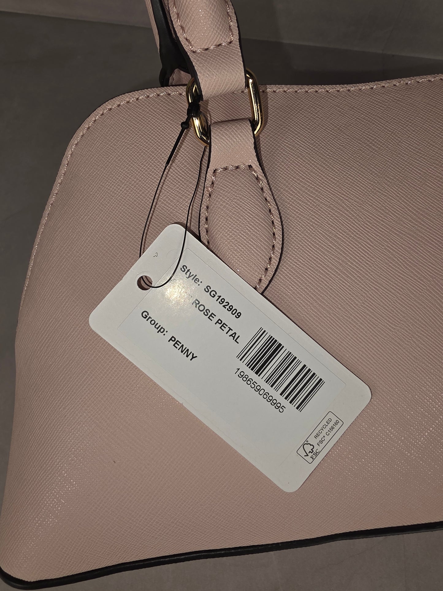 GUESS Pink Handbag with Gold Accents