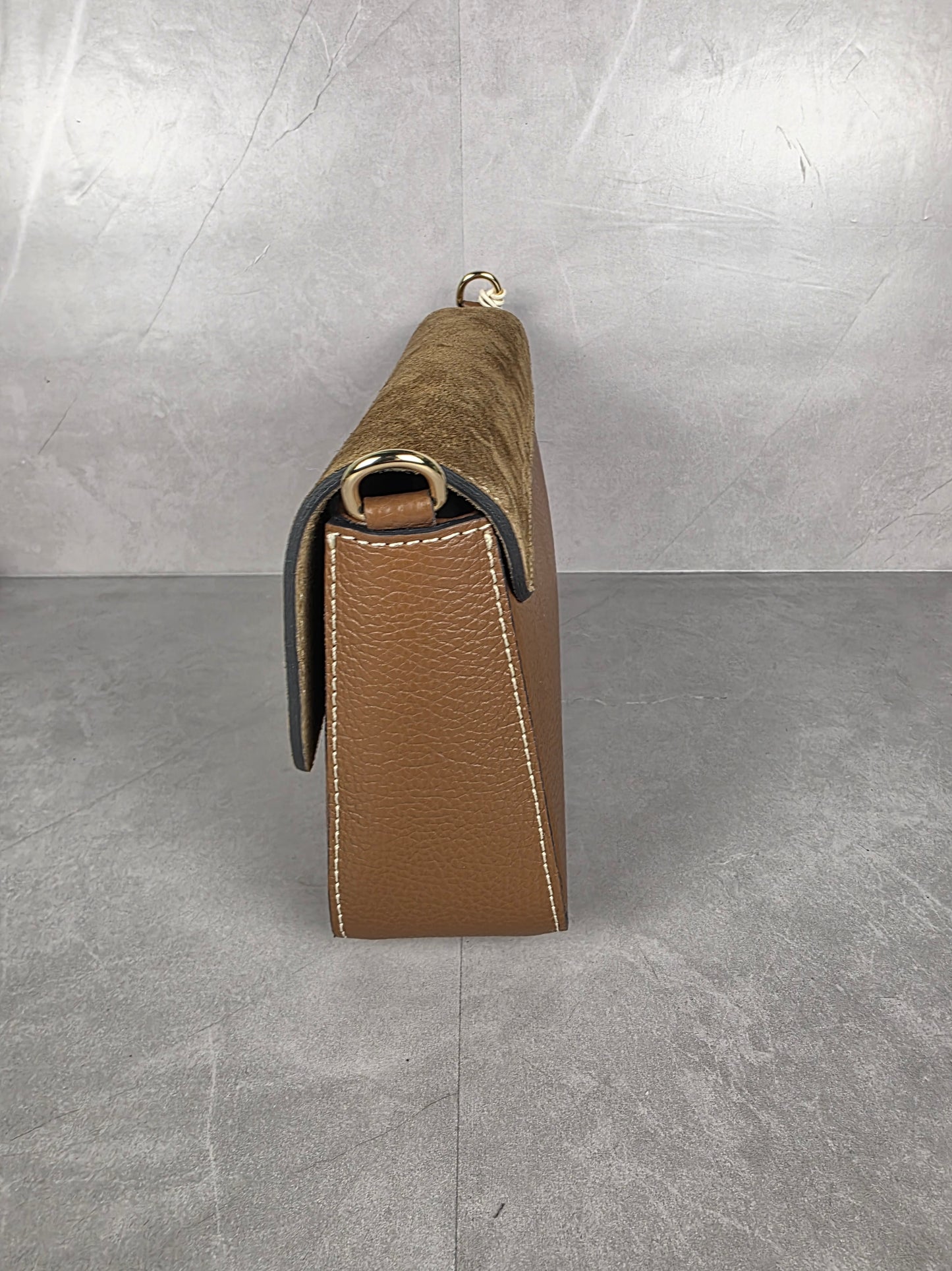 Divina Firenze Brown Suede and Leather Women's Bag