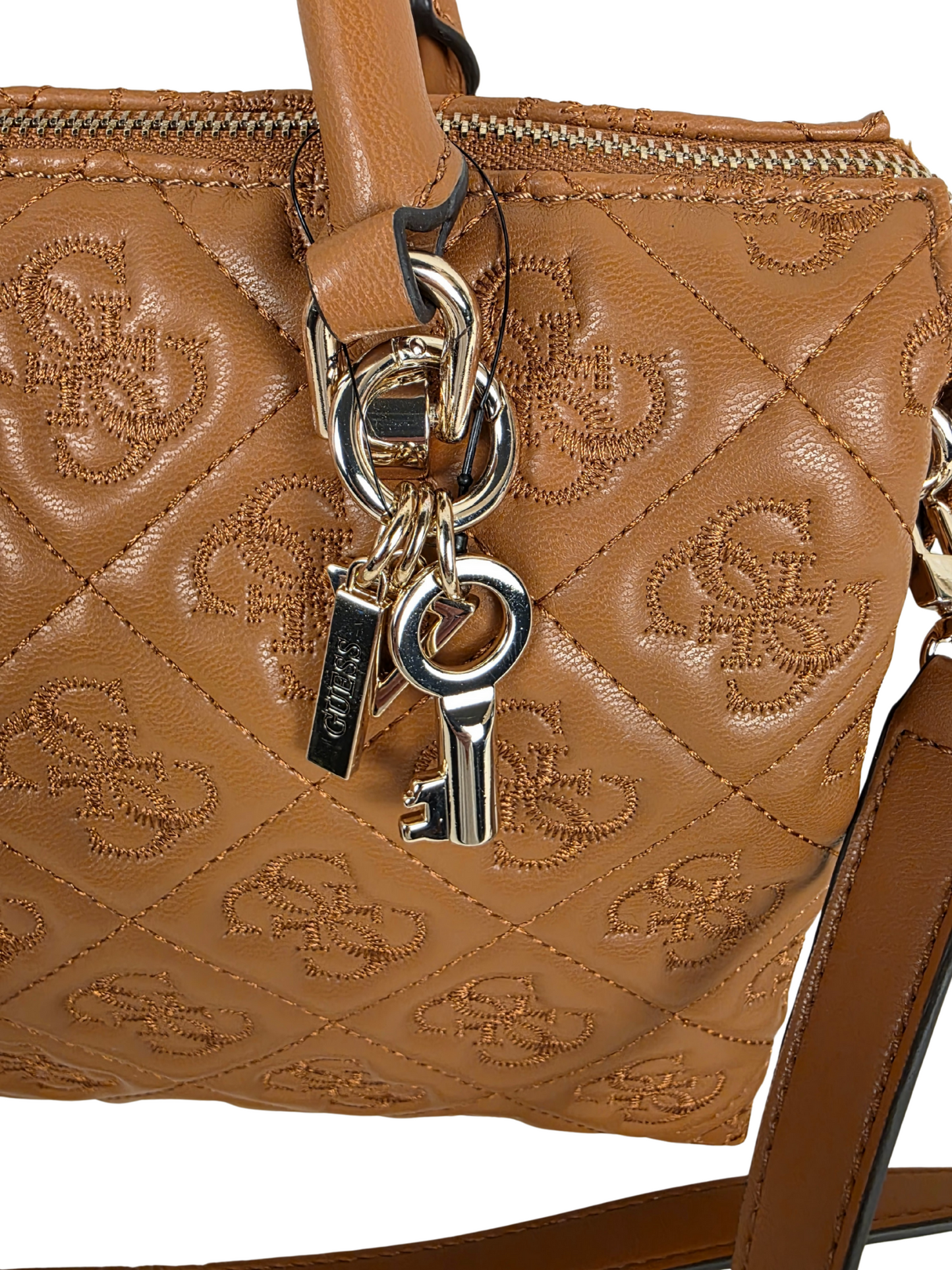 Elegant Guess Quilted Camel Handbag – Timeless Luxury