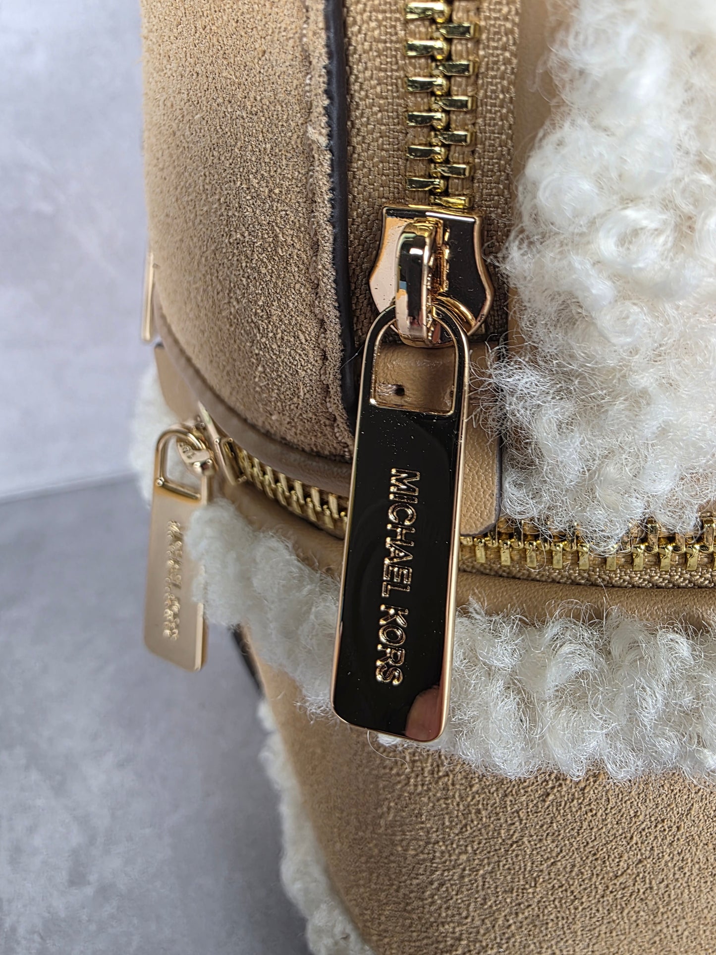 Michael Kors Tan and Cream Backpack