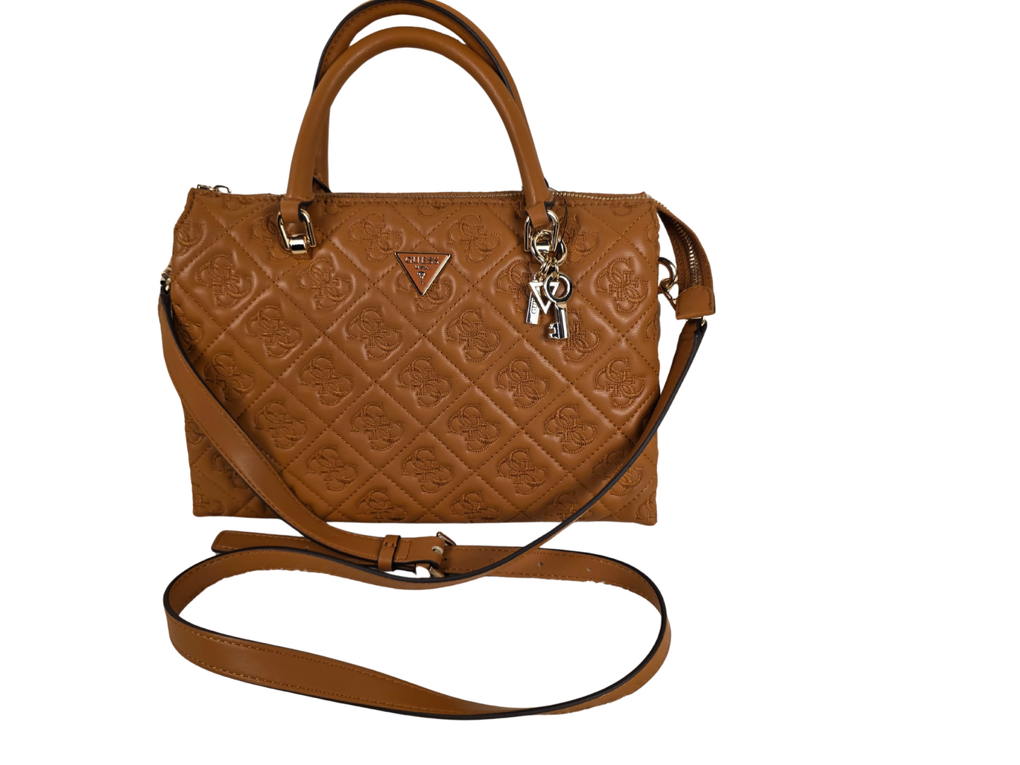 Elegant Guess Quilted Camel Handbag – Timeless Luxury