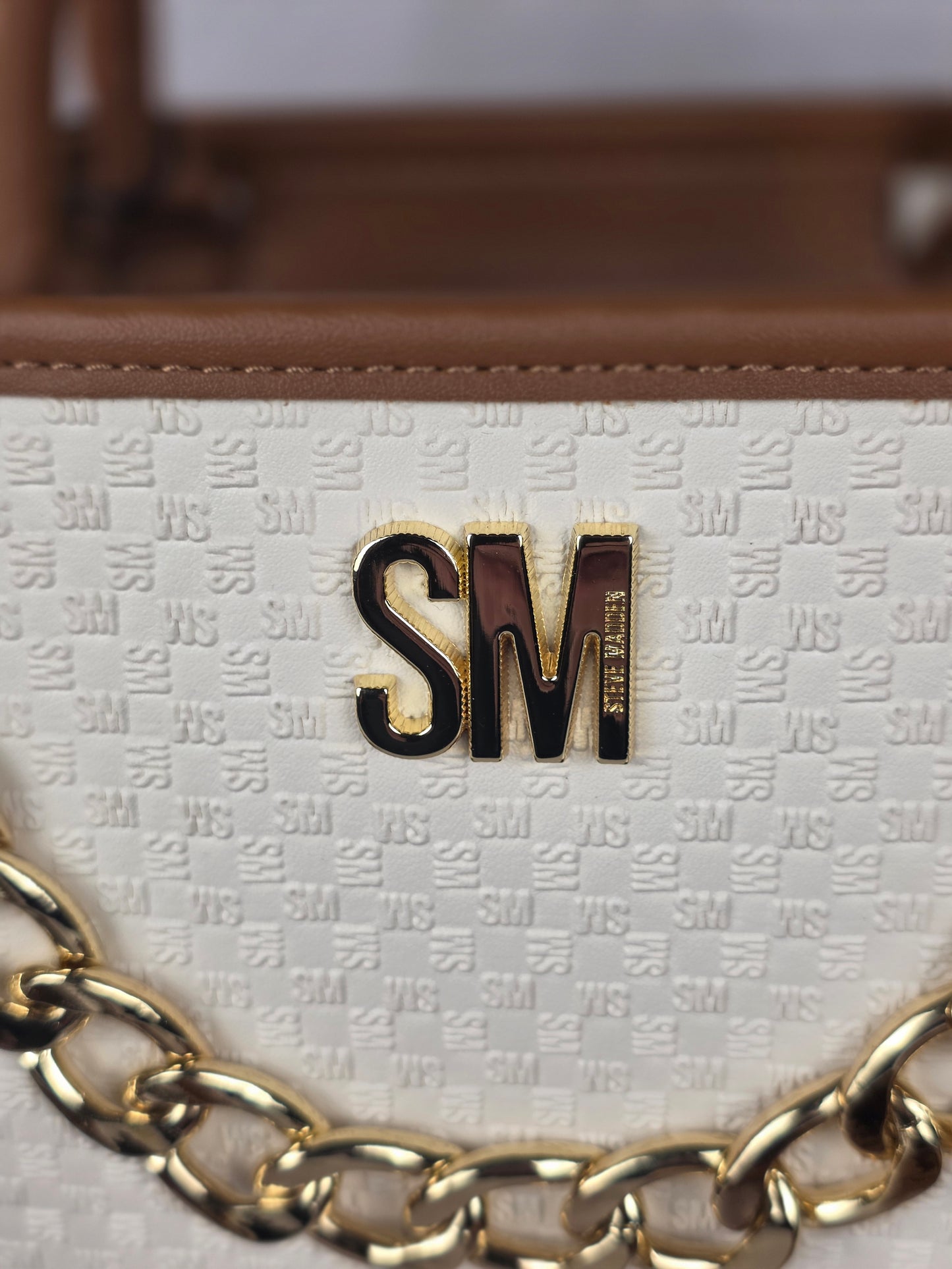 Steve Madden Brown and Cream Women's Handbag