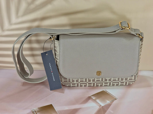 Tommy Hilfiger Gray & Khaki Crossbody Bag