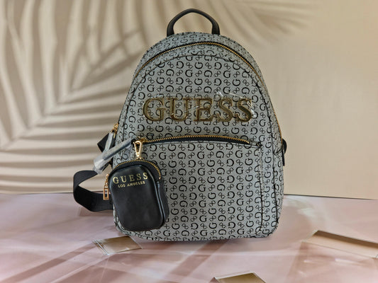 GUESS Gray and Black Logo Backpack