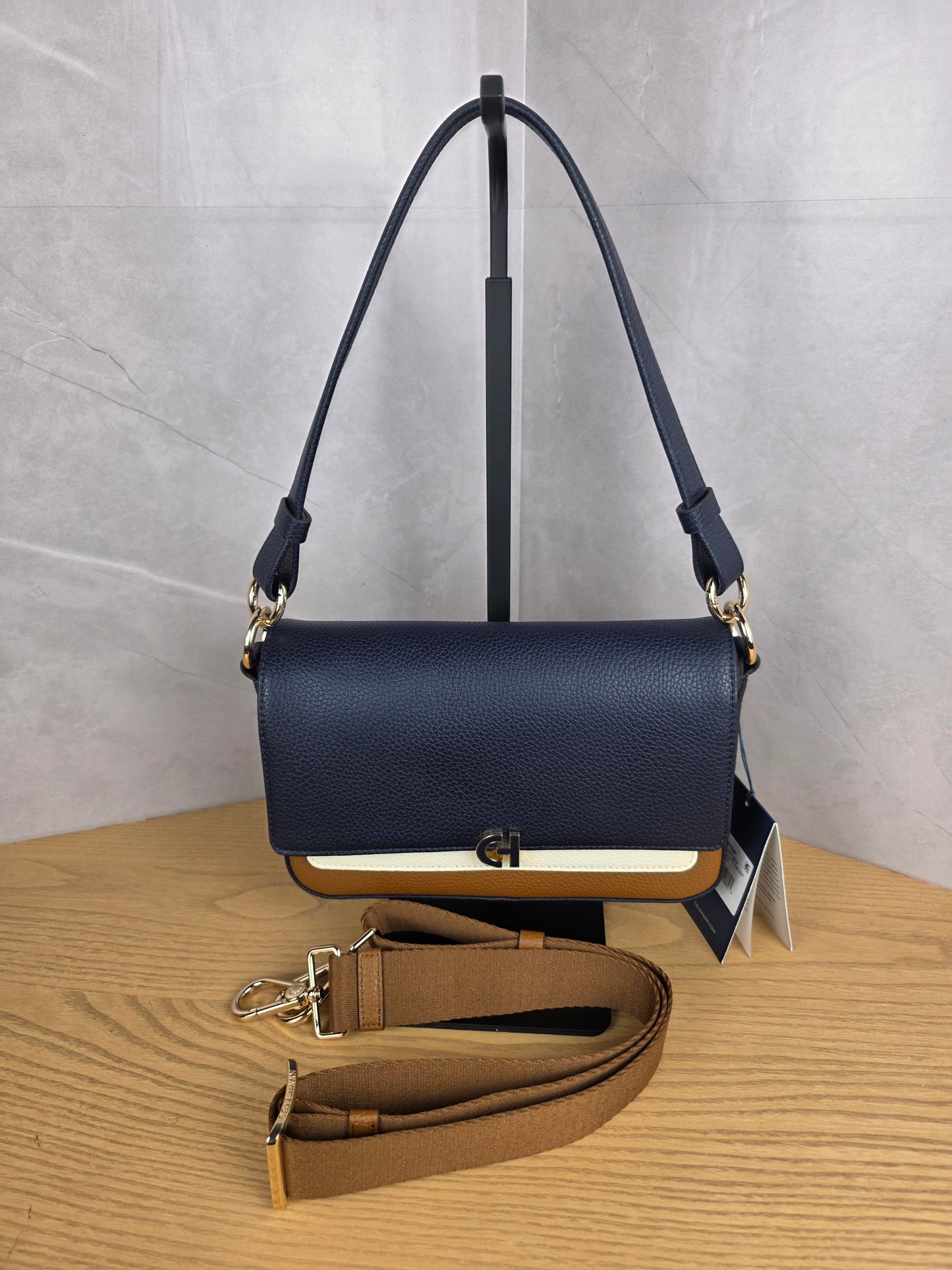 Cole Haan Chic Navy and Brown Women's Bag