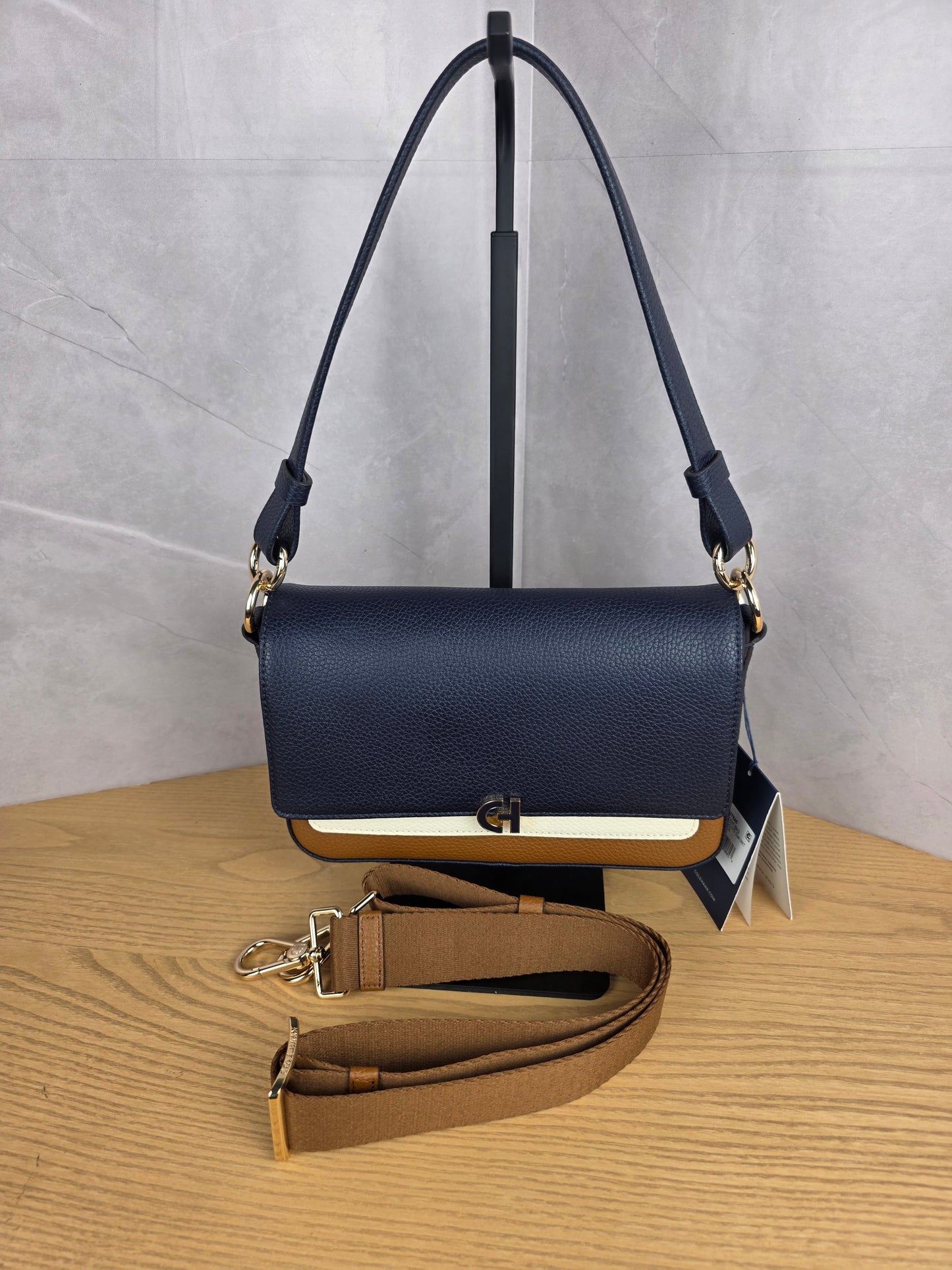 Cole Haan Chic Navy and Brown Women's Bag