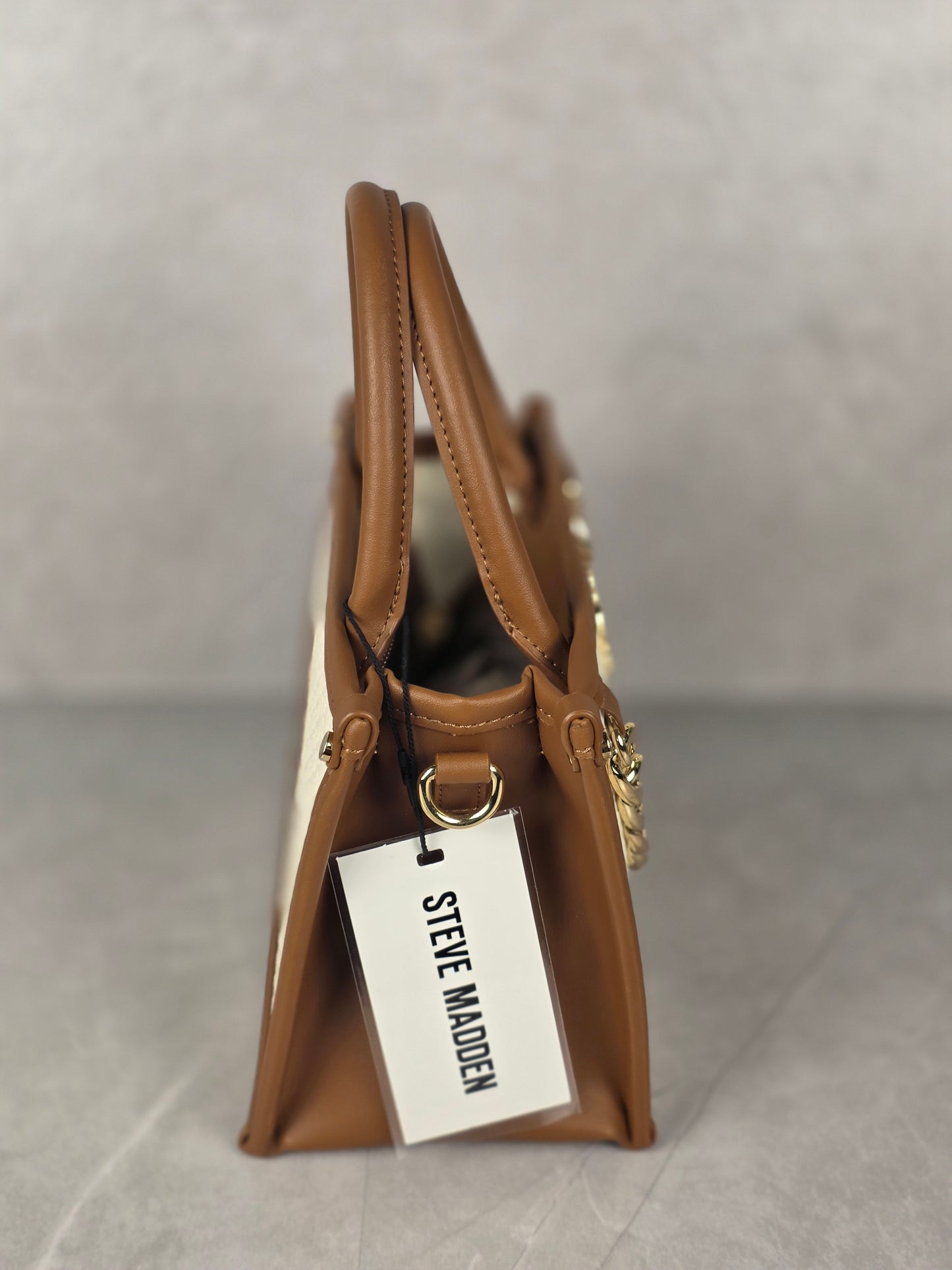 Steve Madden Brown and Cream Women's Handbag