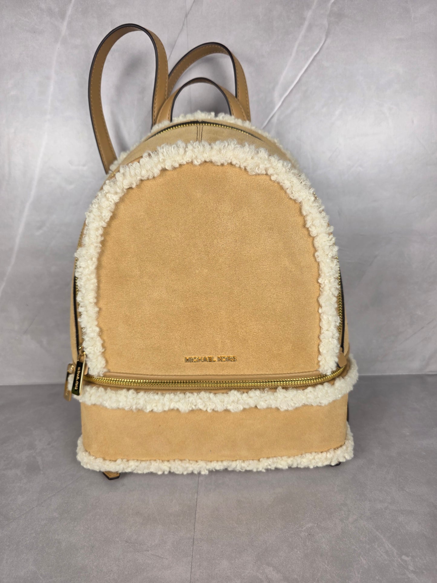 Michael Kors Tan and Cream Backpack