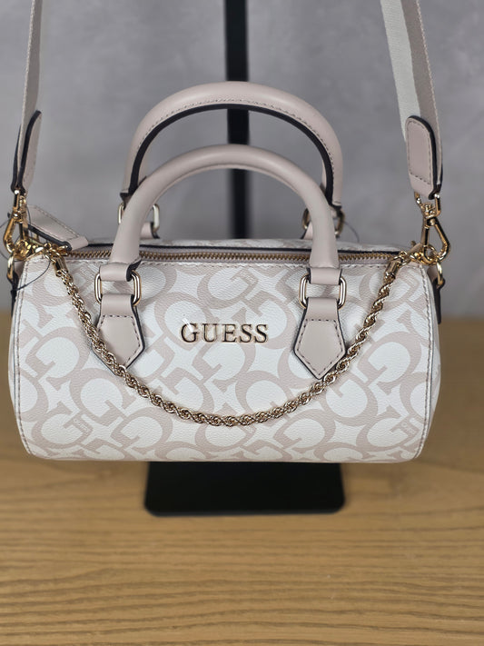 GUESS Cream Logo Satchel Bag