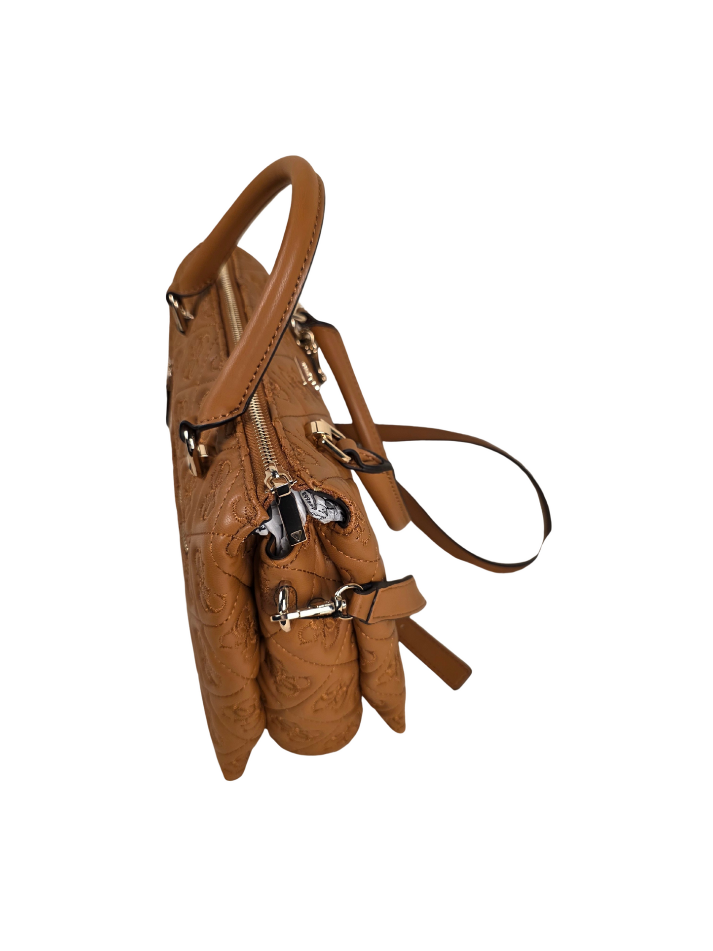 Elegant Guess Quilted Camel Handbag – Timeless Luxury