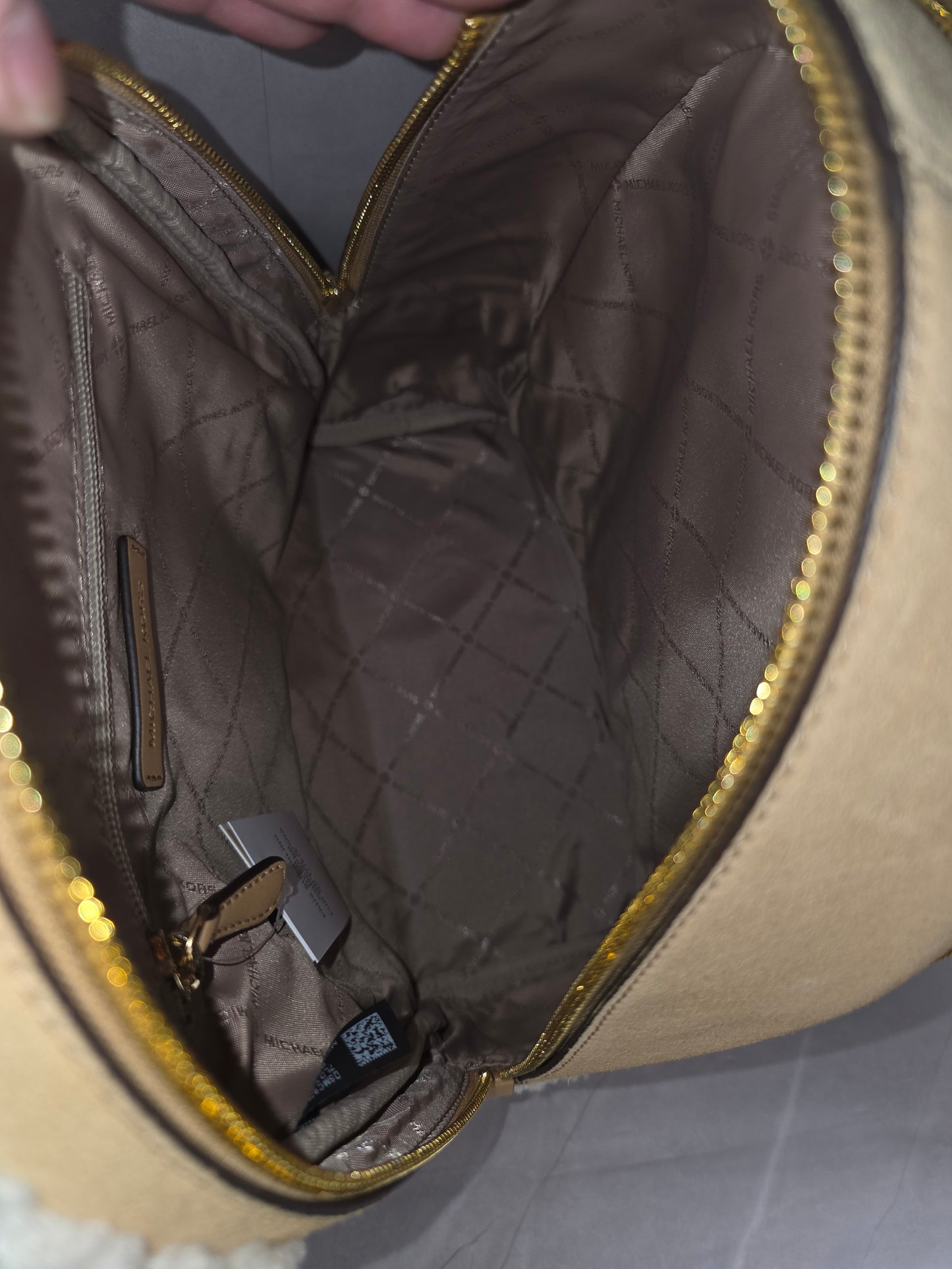 Michael Kors Tan and Cream Backpack