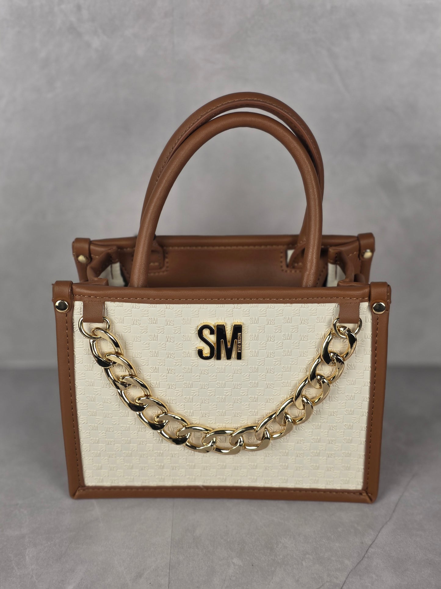 Steve Madden Brown and Cream Women's Handbag